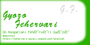 gyozo fehervari business card